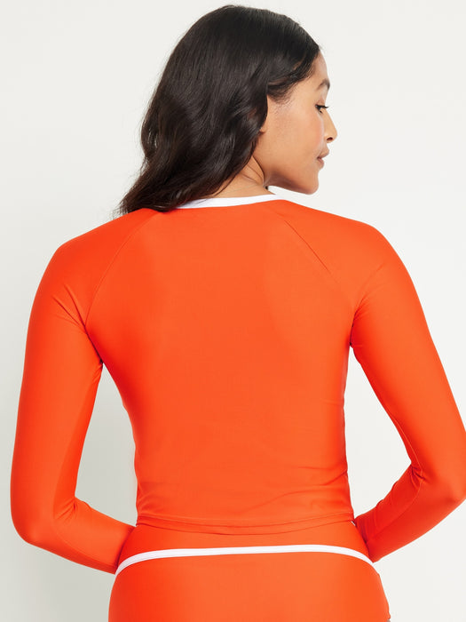 Half Zip Crop Rashguard