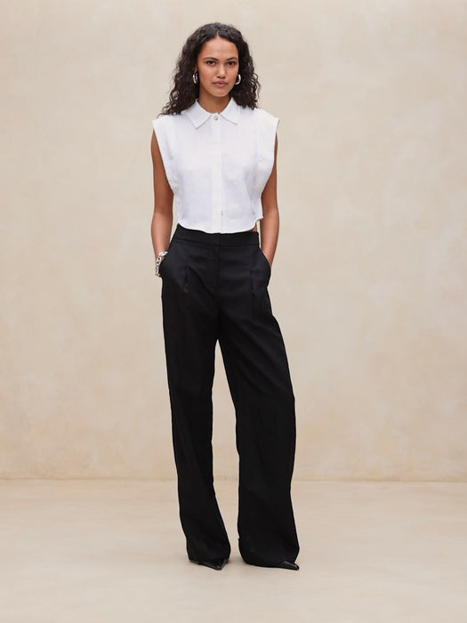 Linen Cropped Shirt