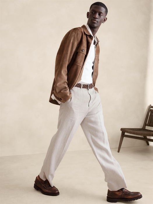 Tailored Straight Linen Pant