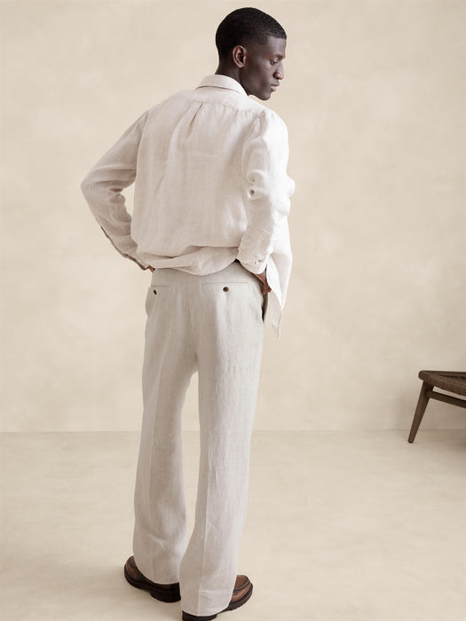 Tailored Straight Linen Pant