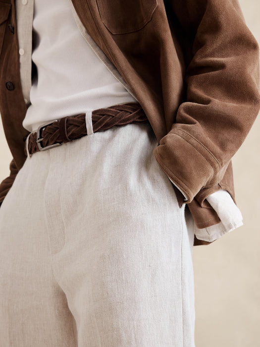 Tailored Straight Linen Pant