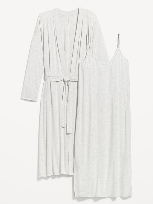 Maternity Robe and Nursing Nightgown Set