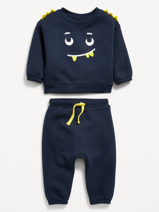 Long-Sleeve Graphic Sweatshirt and Sweatpants Set for Baby