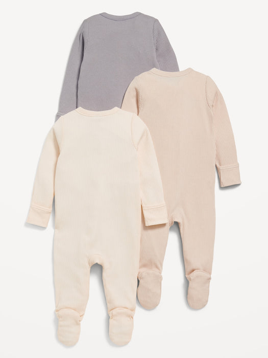 2-Way-Zip Sleep & Play Footed One-Piece 3-Pack for Baby