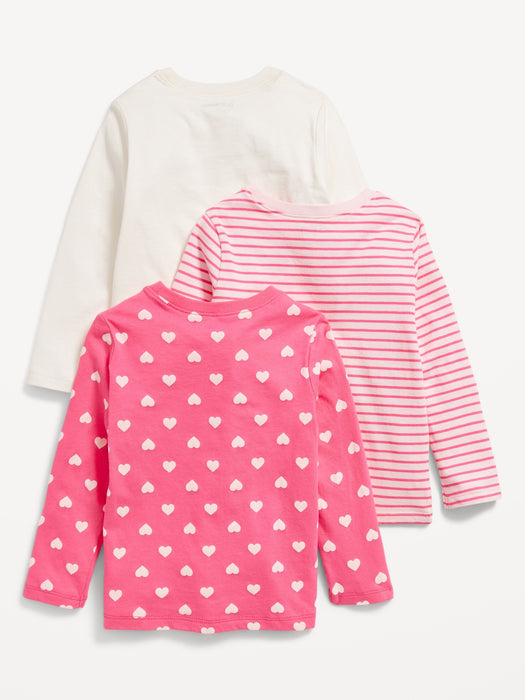 Long-Sleeve Graphic T-Shirt 3-Pack for Toddler Girls