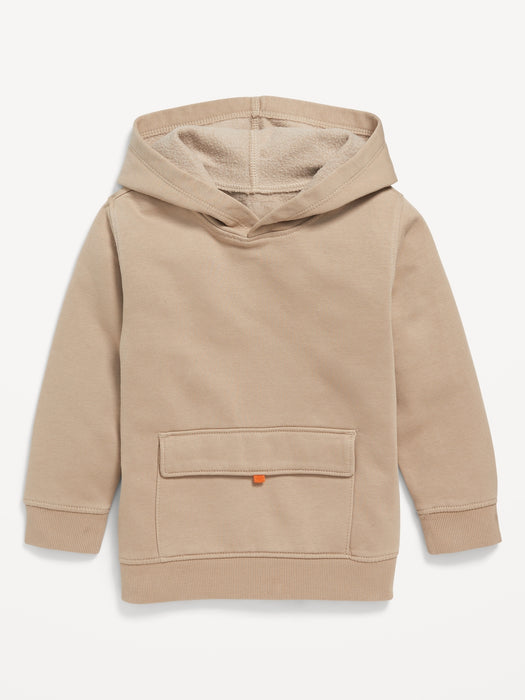 Oversized Cargo-Pocket Pullover Hoodie for Toddler Boys