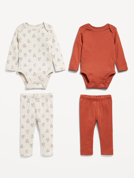 Bodysuit and Leggings 4-Pack for Baby