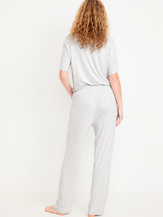 Mid-Rise Knit Jersey Pajama Pant