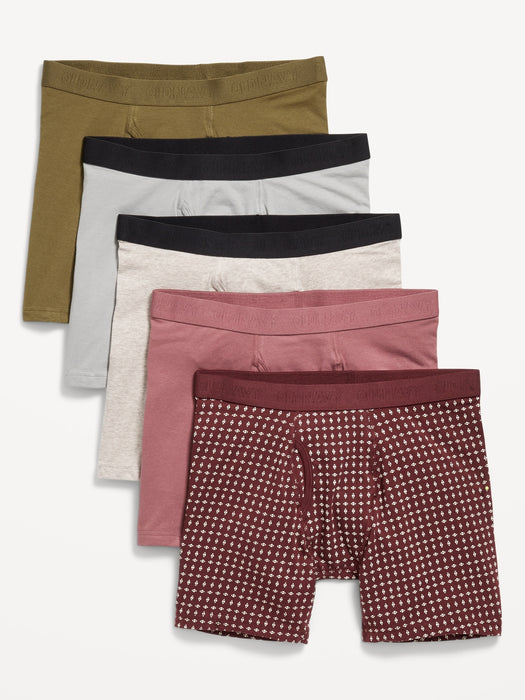 5-Pack Soft-Washed Boxer Briefs -- 6.25-inch inseam