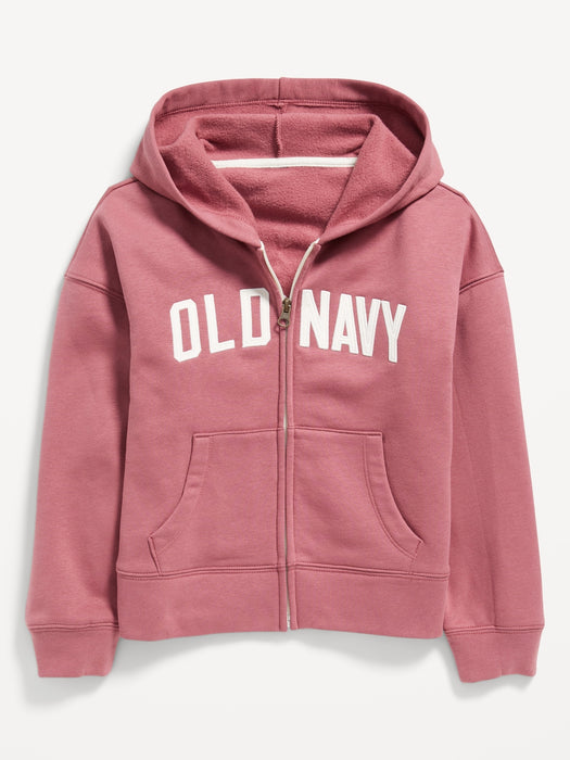 Logo-Graphic Zip Hoodie for Girls