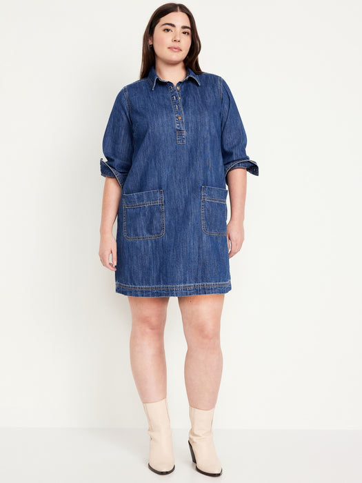 Jean Popover Shirt Dress