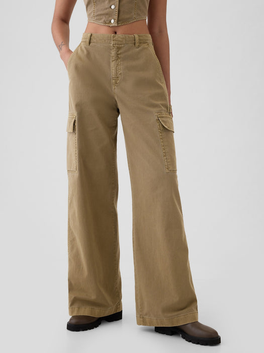 Mid Rise Cargo Baggy Khakis