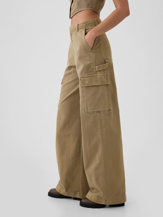 Mid Rise Cargo Baggy Khakis