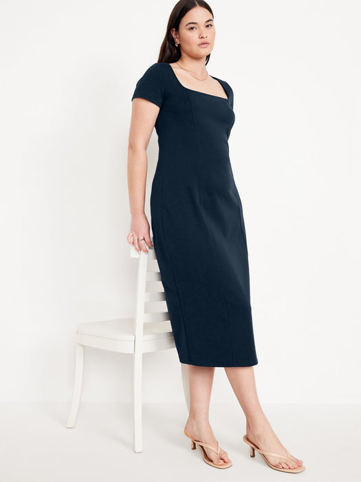 Square-Neck Midi Dress