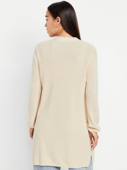Open-Front Longline Cardigan Sweater