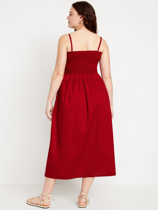 Fit & Flare Smocked Midi Dress