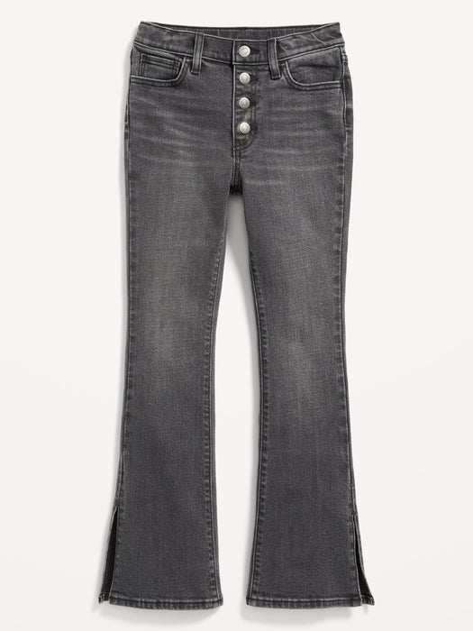 High-Waisted Button-Fly Flare Jeans for Girls