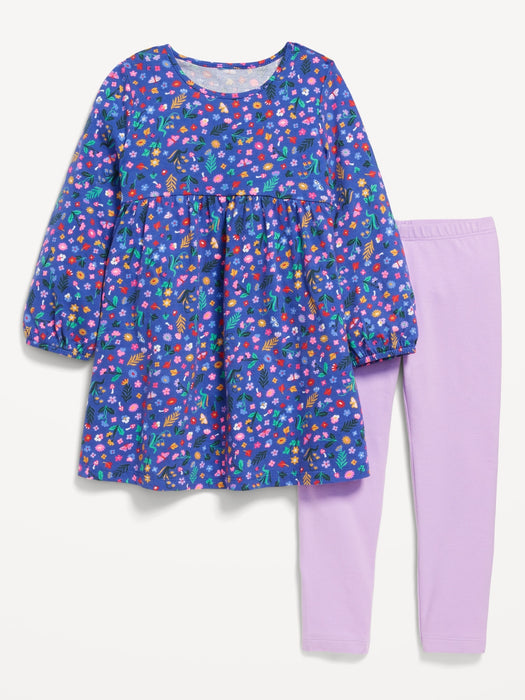 Long-Sleeve Dress &amp; Leggings 2-Pack for Toddler Girls