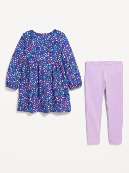 Long-Sleeve Dress &amp; Leggings 2-Pack for Toddler Girls