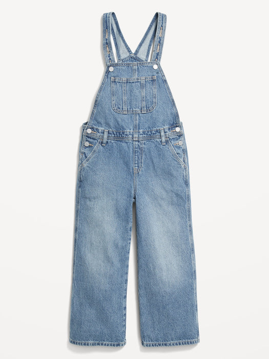Baggy Wide-Leg Jean Overalls for Girls