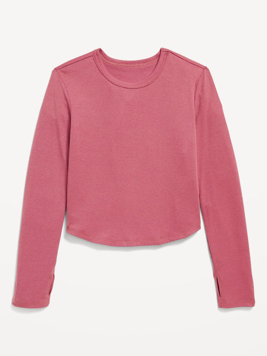 UltraLite Long-Sleeve Rib-Knit T-Shirt for Girls
