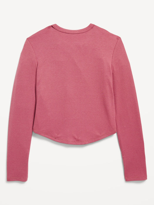 UltraLite Long-Sleeve Rib-Knit T-Shirt for Girls