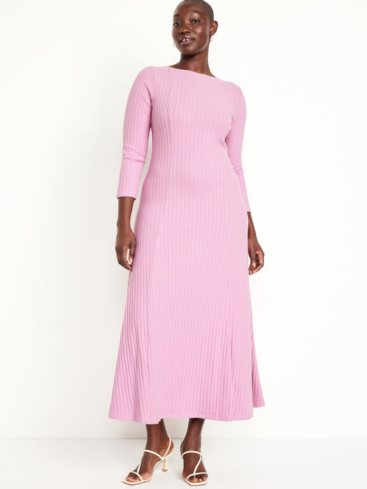 Fit & Flare Ribbed Maxi Dress GAP (International) Fit & Flare Ribbed Maxi Dress GAP (International)
