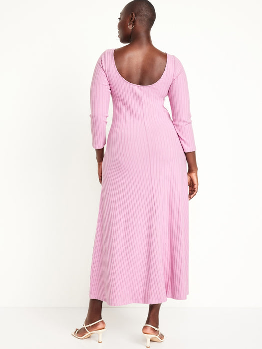 Fit & Flare Ribbed Maxi Dress GAP (International) Fit & Flare Ribbed Maxi Dress GAP (International)
