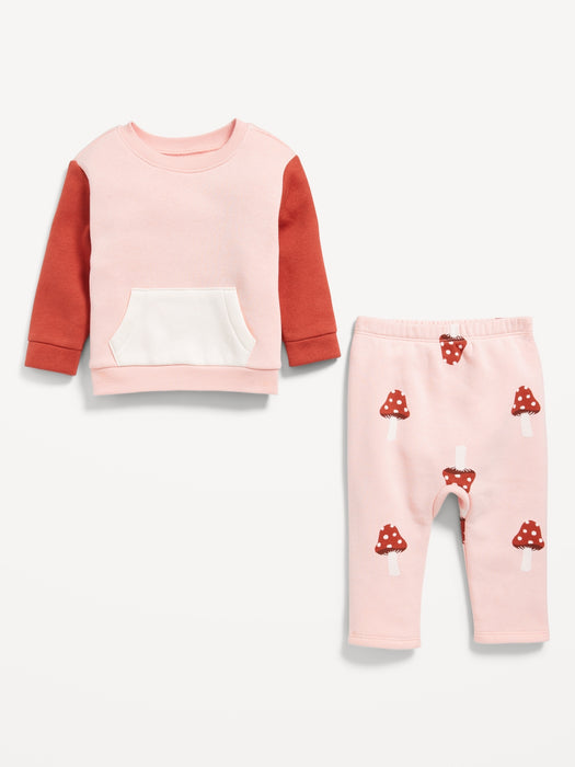 Crew-Neck Sweatshirt and Sweatpants Set for Baby