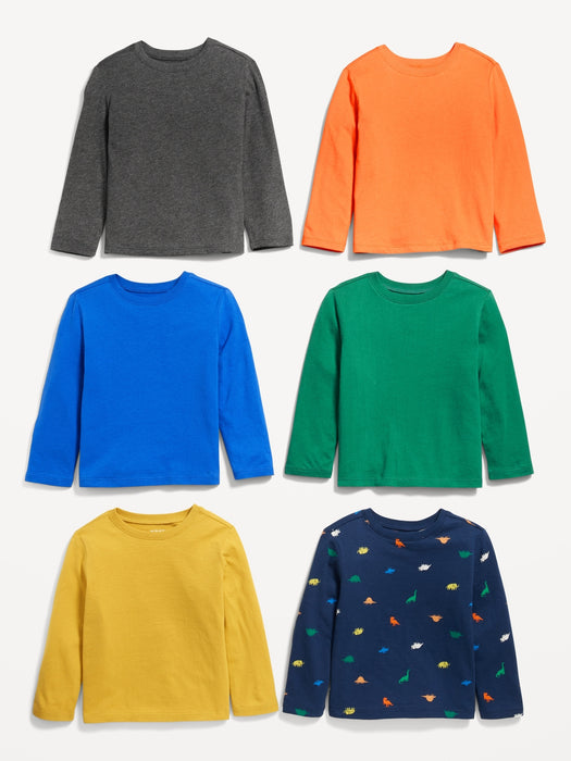 Unisex Long-Sleeve T-Shirt 6-Pack for Toddler