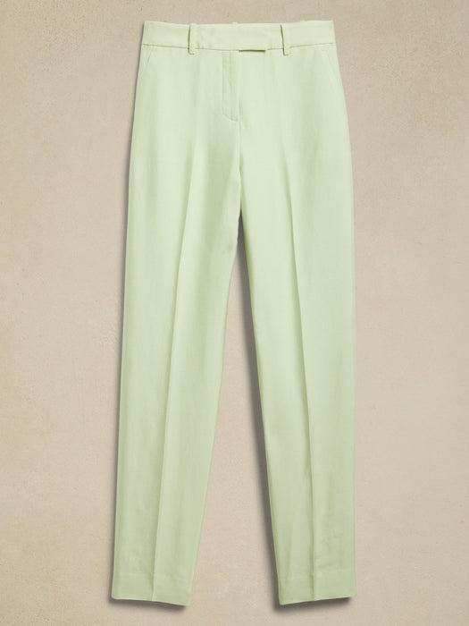 High-Rise Italian Viscose-Linen Pant