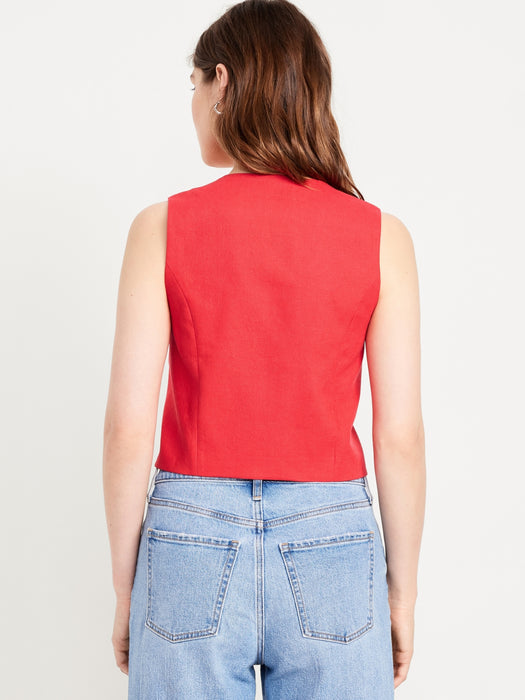 Linen-Blend Vest