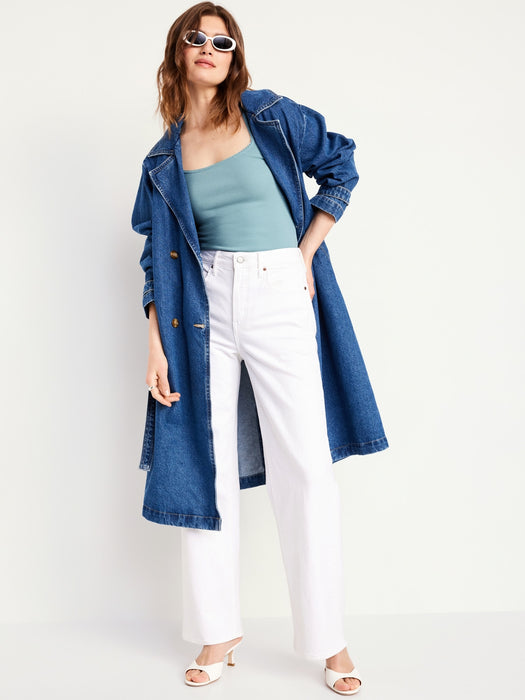 Lace-Trim Rib-Knit Top