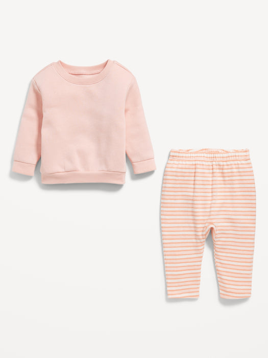 Crew-Neck Sweatshirt and Sweatpants Set for Baby
