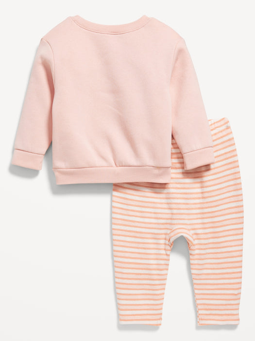 Crew-Neck Sweatshirt and Sweatpants Set for Baby