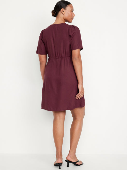 Button-Down Crepe Mini Dress