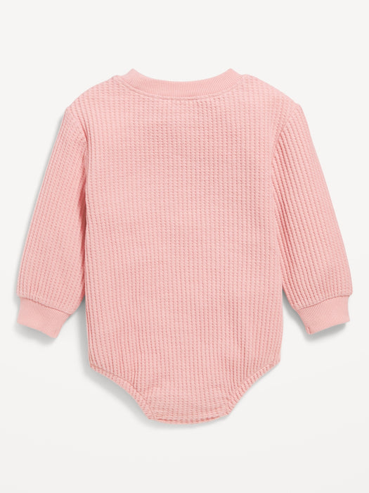 Long-Sleeve Thermal-Knit Romper for Baby