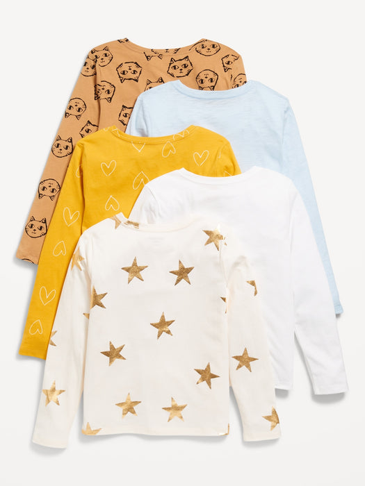Long-Sleeve Softest T-Shirt Variety 5-Pack for Girls