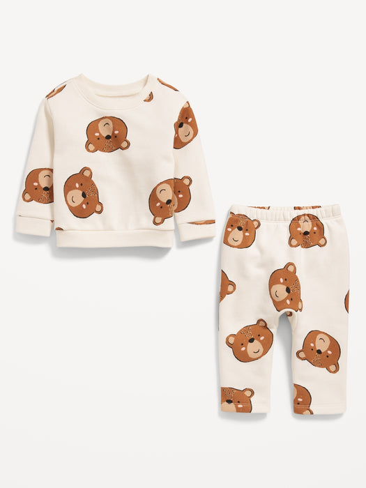 Crew-Neck Sweatshirt and Sweatpants Set for Baby