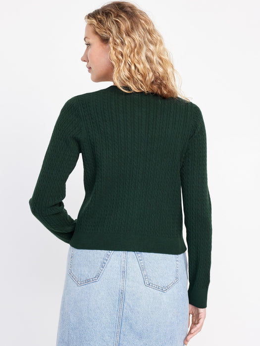 SoSoft Cable Crop Cardigan Sweater