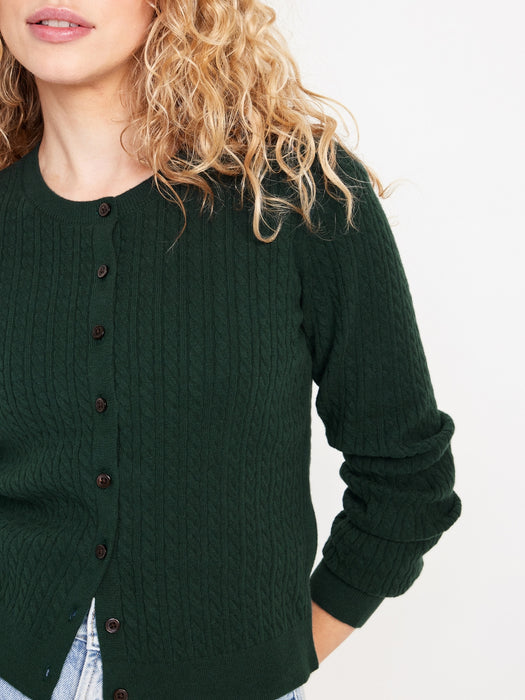 SoSoft Cable Crop Cardigan Sweater