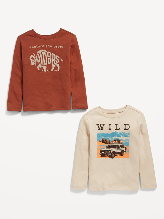 Long-Sleeve Graphic T-Shirt 2-Pack for Toddler Boys