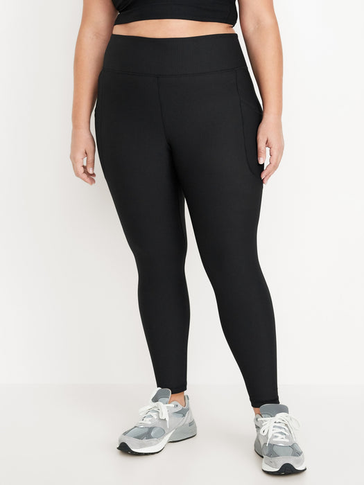 High-Waisted PowerSoft Ribbed Pocket Leggings