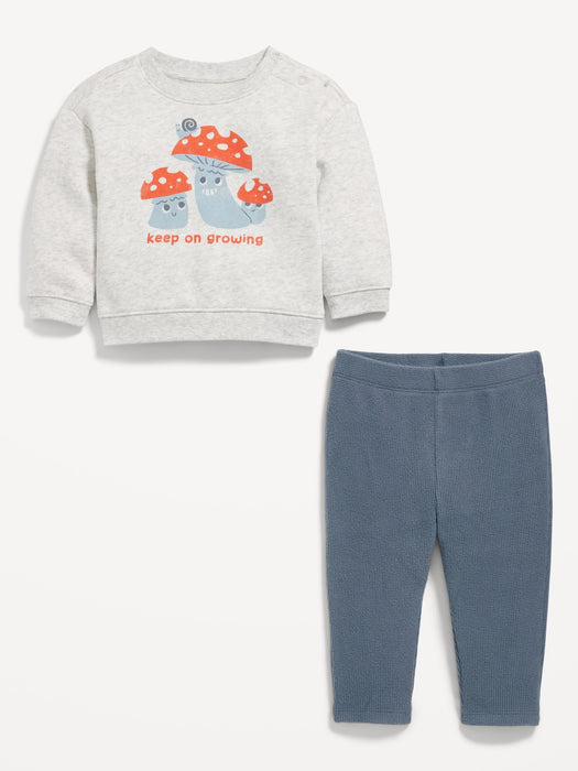 Crew-Neck Sweatshirt and Cozy-Knit Pants Set for Baby