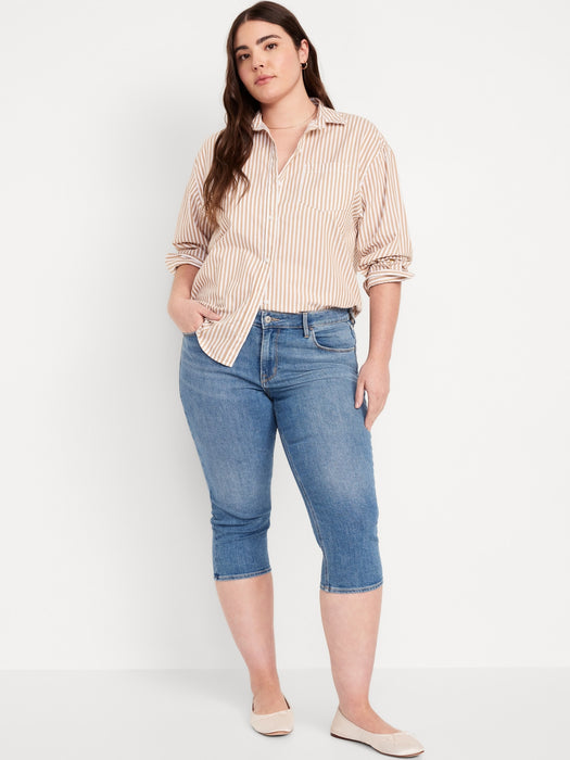 Mid-Rise Wow Capri Jeans