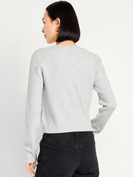 SoSoft Cable Crop Cardigan Sweater