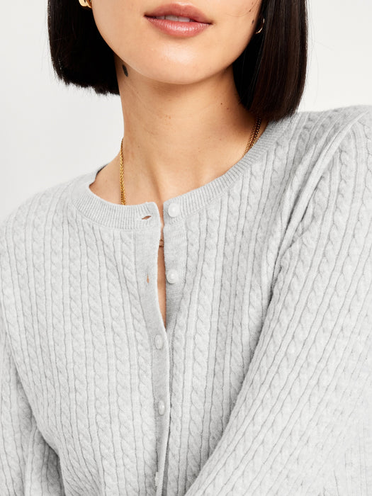 SoSoft Cable Crop Cardigan Sweater