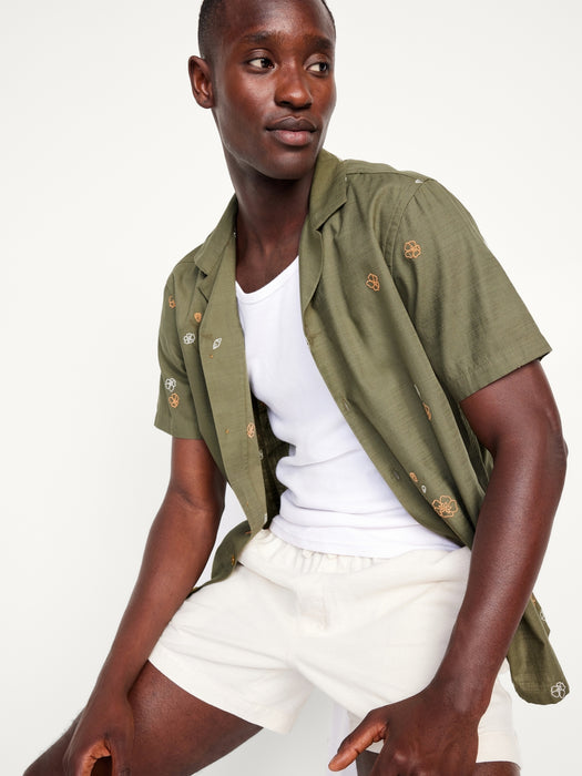 Short-Sleeve Floral Camp Shirt