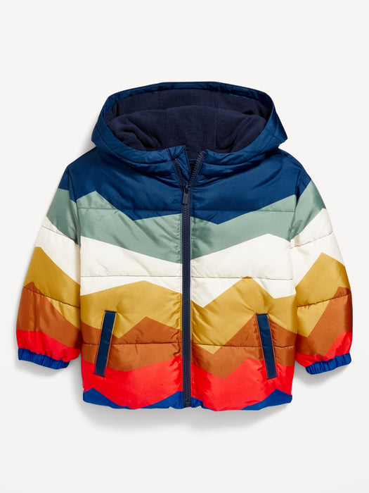 Water-Resistant Printed Puffer Jacket for Toddler Boys