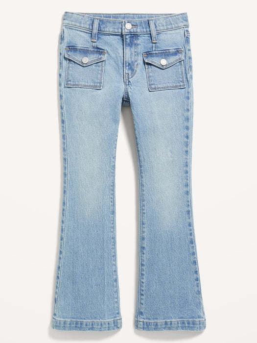 High-Waisted Utility Pocket Flare Jeans for Girls